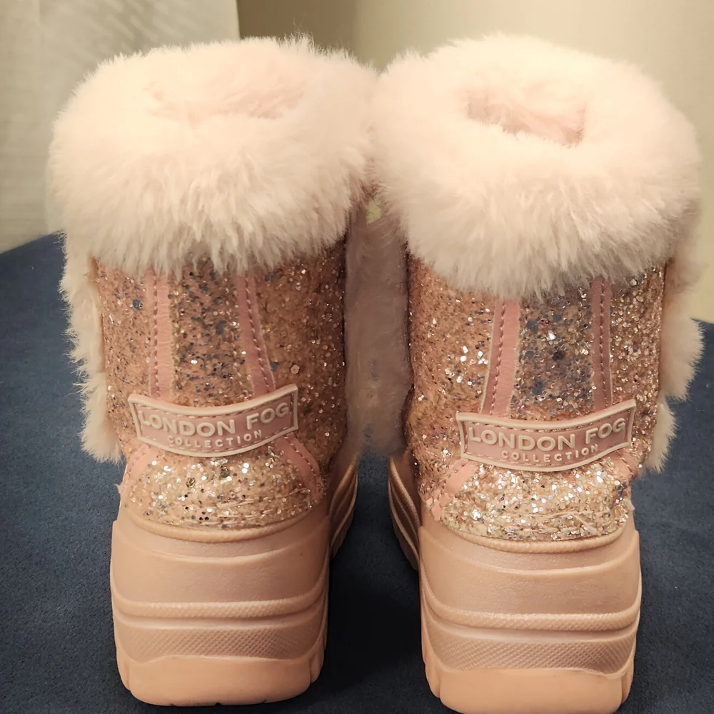 London Fog Toddler Pink Glitter Snow Boots Size 6.  #X15